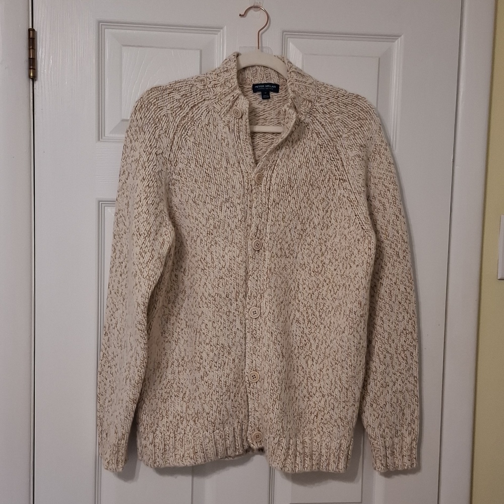 Peter Millar sz M, men's crown crafted Strathmore cardigan. NWOT. England